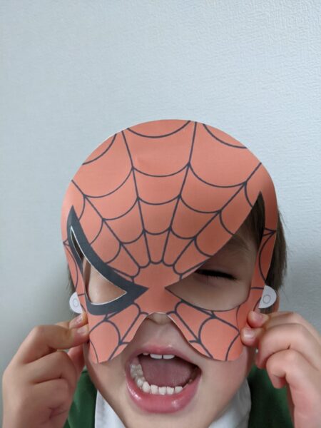 スパイダーマン,お面,手作り,子供,マスク